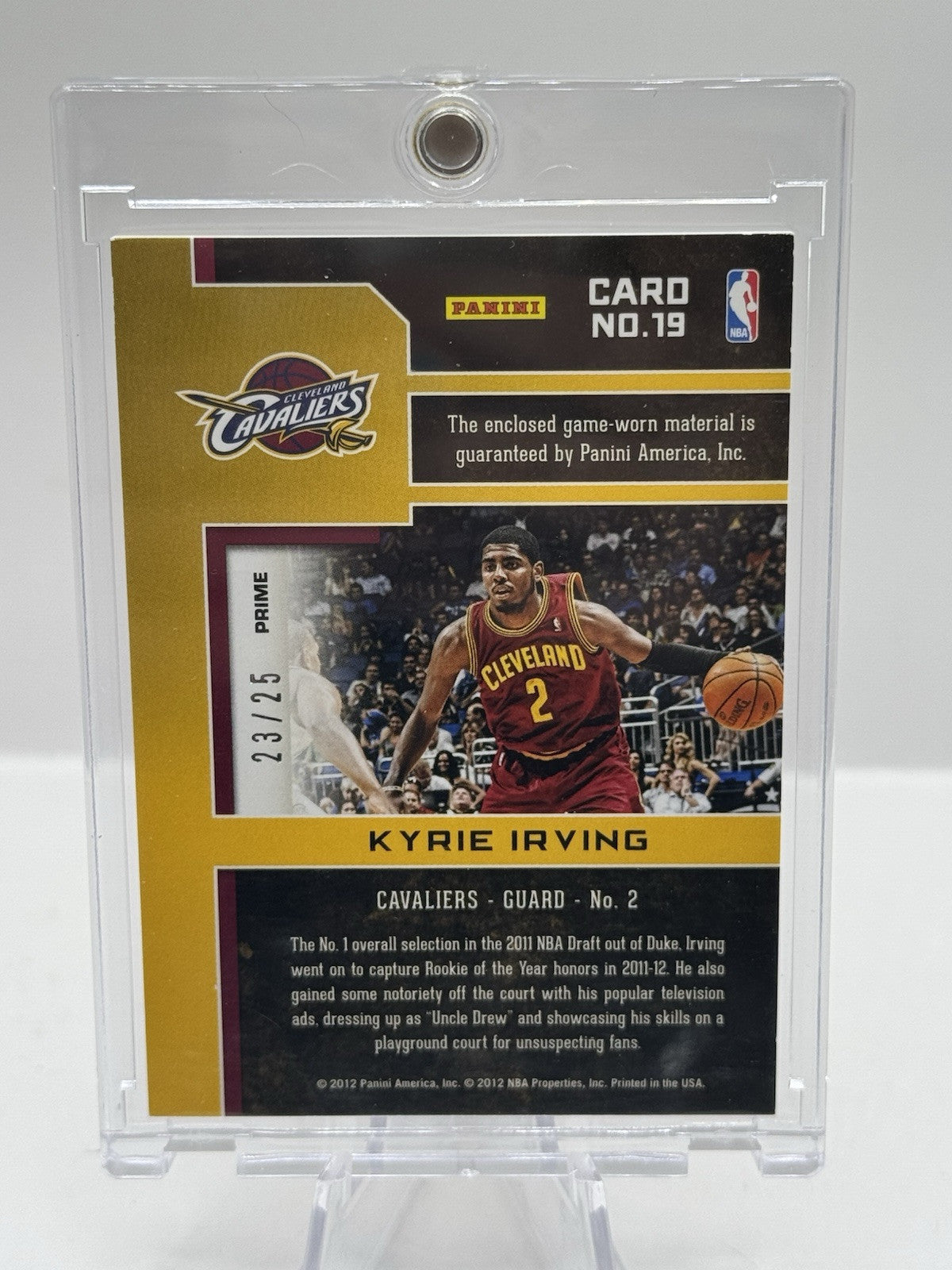 Kyrie Irving True Colors Prime Patch 23/25 2012-13 Panini Prestige Cavaliers